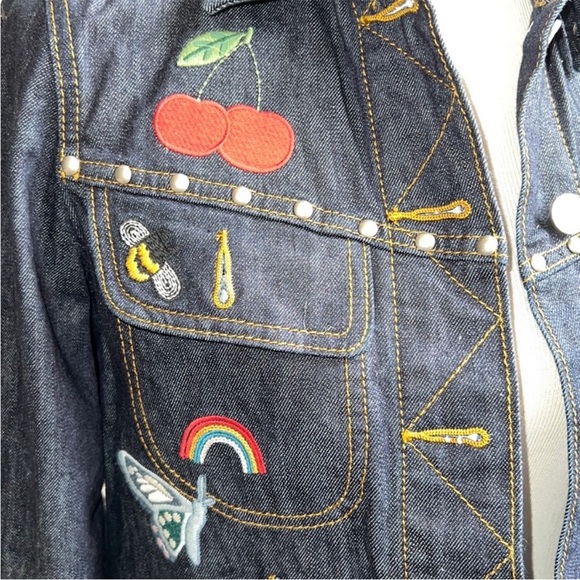 Coach Embroidered Denim Jean Jacket in Multi - Picture 10 of 16